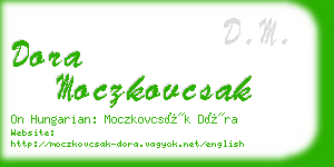 dora moczkovcsak business card